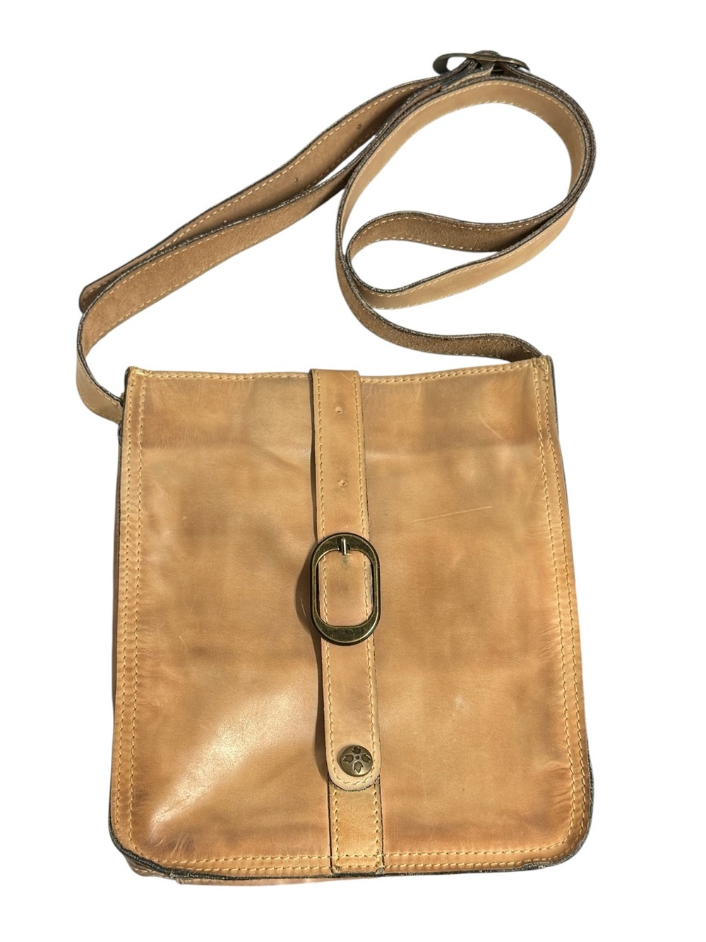 Patricia Nash "Venezia" Tan Leather Crossbody Bag